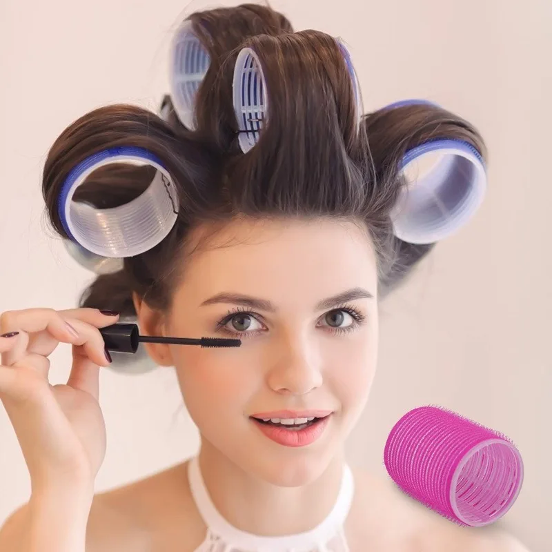 1/6Pcs Hair Rollers Self Grip Hook Hair Curlers Heatless Roller Salon Dressing Curlers Jumbo Size Sticky Styling Tools