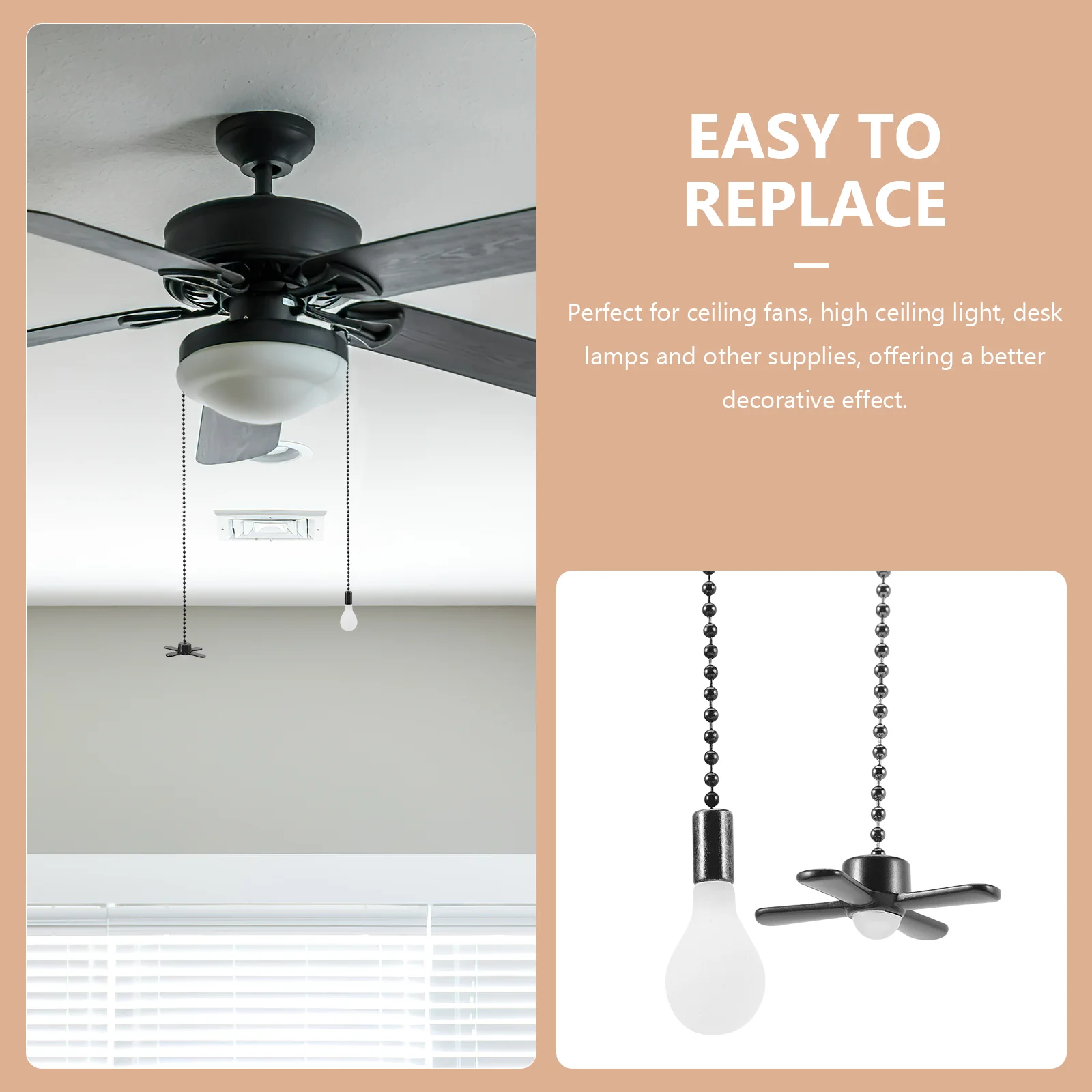 Unbekannt, Set Di Cavi Per Ventilatori A Soffitto, Prolunga, 61 Cm - Foto 2