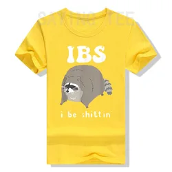 I Be Shittin' - Funny Raccoon T - Shirt with Humorous IBS Graphic - XXXL (Yellow)
