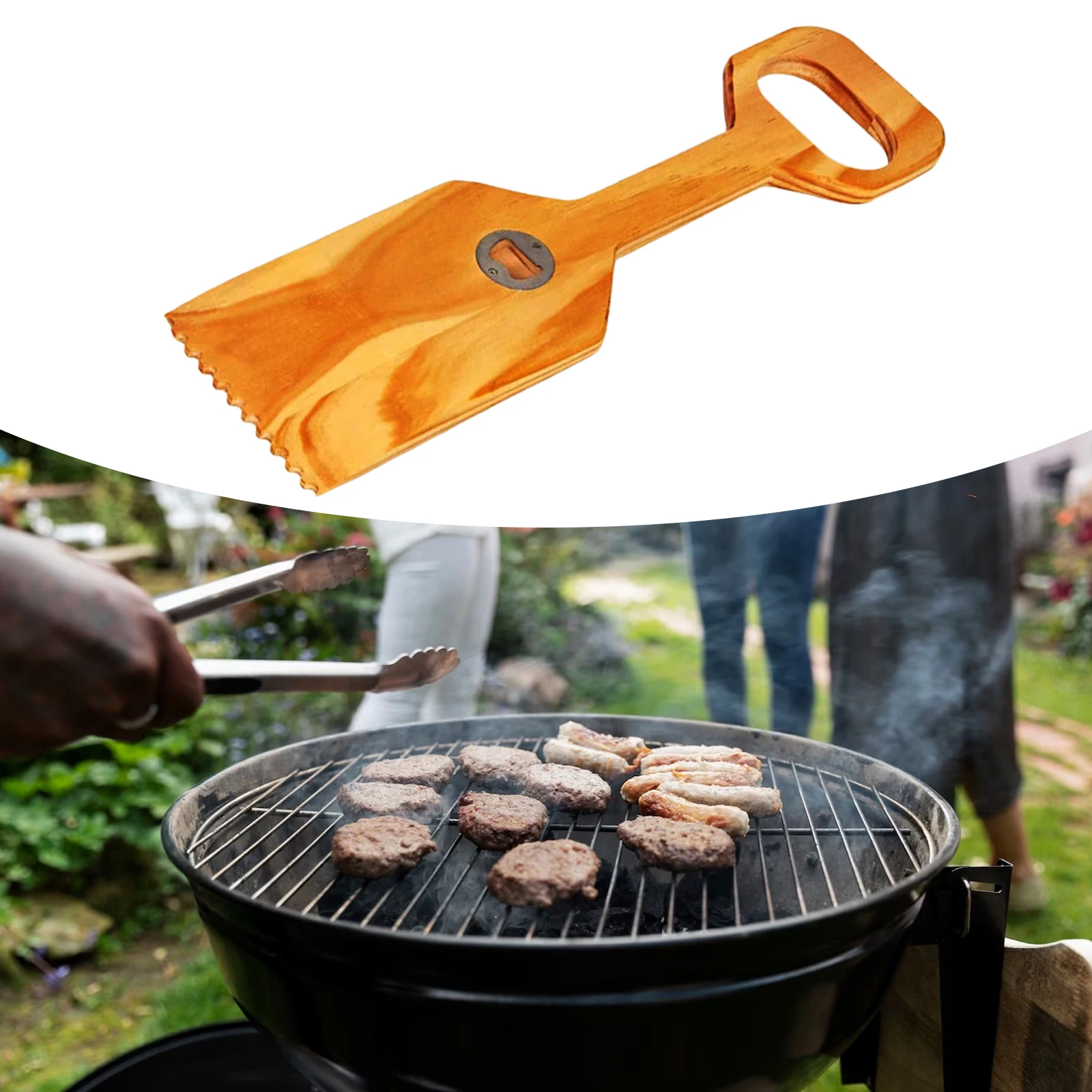 Wooden Grill Scraper Cookware Flat Barbecue Turners for Turning Serving Frying Outdoor Kitchen Serving Tools Cookware Accessory