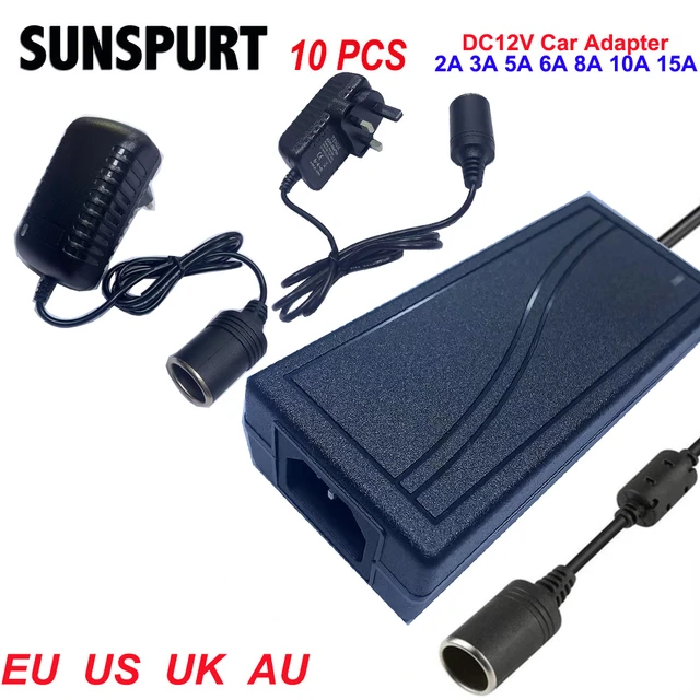 Power Adapter Supply AC 110V-220V To DC 12V 6A 8A 10A Cigarettes Lighter Converter  Car Inverter For Car Air Pump - AliExpress