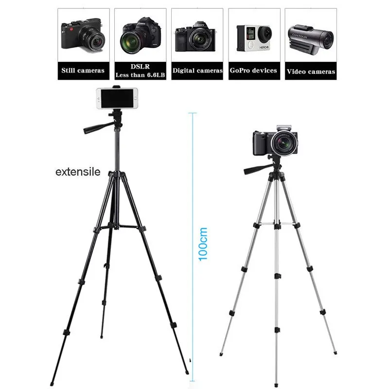 Phone tripod fishing projector camera live landing 1.1m convenient photography 3110 aluminum alloy bracket