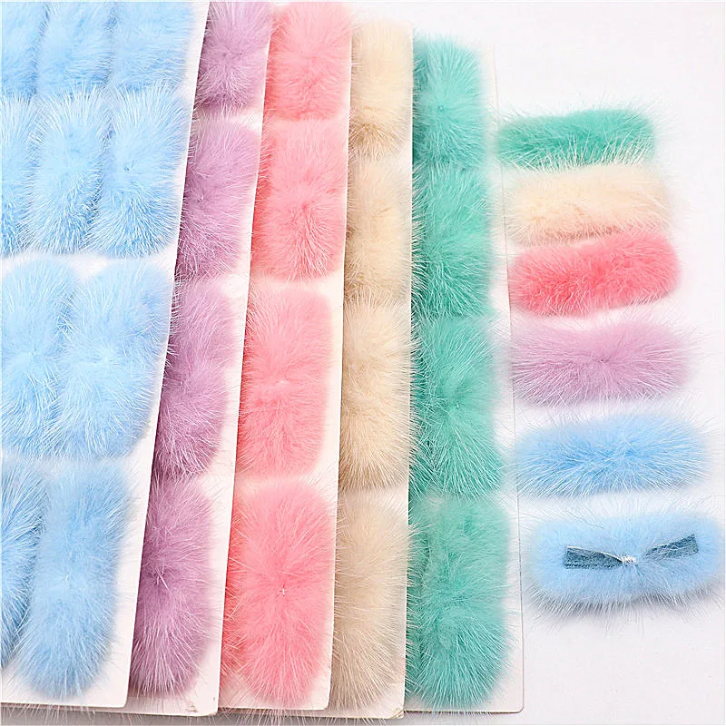 Natural Mink Fur Pompones 3*7cm Fur Bowknot Soft Pompoms ball DIY Pom Pom Handmade Headdress Clothing Hats Supplies pom poms craft supplies fluffy ball accessories craft supplies