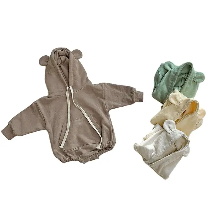 

Baby Boys Girls Hooded Romper Cotton Long Sleeve Cute Korean Jumpsuit Newborn Clothes Autumn Winter Baby Clothing set Outfits