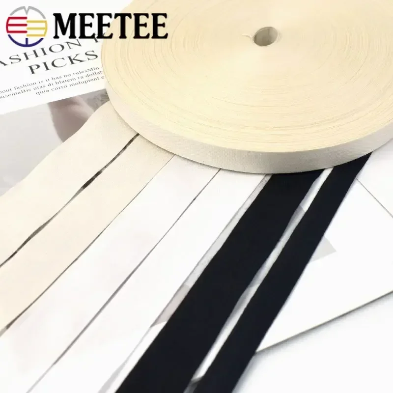 1Pc(90M) 10/15/20/25/30/35mm Cotton Webbings Tapes Bag Belt Lable Ribbons Bands DIY Sewing Clothes Tag Tape Bias Binding Crafts webbing ribbon cotton bias tapes