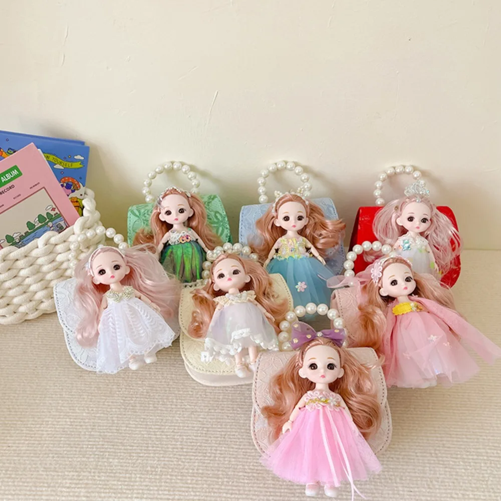 

Pearl Pearl Shoulder Bag Fashion PU Colourful Princess Crossbody Bags Baby Bags