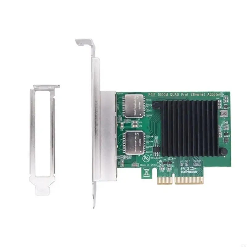 D7YC 2 Ports PCIe I350-T2 Chip 10/100/1000Mbps Lan Card 2x Port Server Gigabit Networking Card PCIe Ethernet