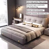 Cadres de lit modernes rembourrés, taille Queen, blanc, cadres de lit de luxe en bois, taille complète, Muebles Para El Hogar, accessoires pour la maison 2