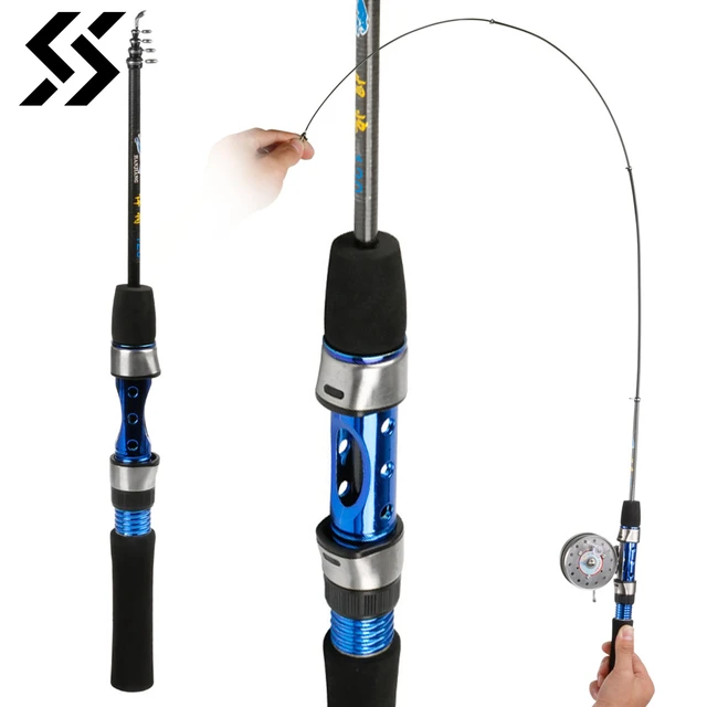 Sougayilang Mini Telescopic Ice Fishing Rod Portable River Shrimp Carp Fishing  Pole Winter Fishing Rod Tackle Pesca - AliExpress