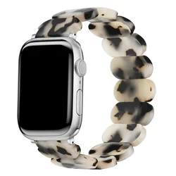 Resin Elastic Force Bracelet for Smartwatch Bands (Ink brown White)