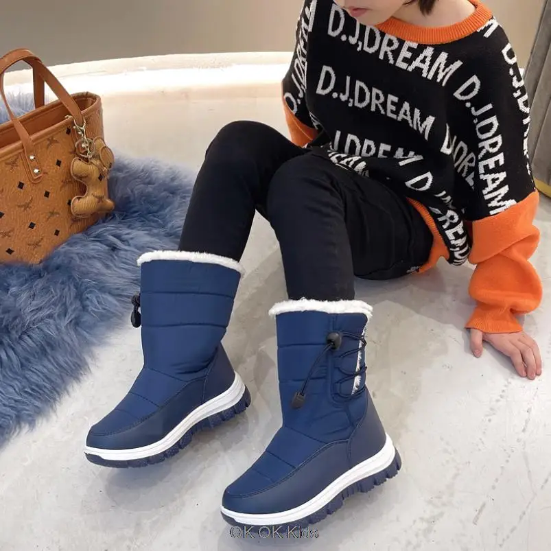 Nieuwe Prinses Meisjes Herfst Winter Snowboots Water Antislip Fashion  Meisjes Verdikte Thermische Schoenen Maat 28 36 rood Zwart| | - AliExpress