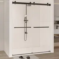 Double Sliding Shower Door 60"" W X 76"" H For Bathroom, Frameless Shower Glass Door With 5/16""(8Mm) Tempered Glass Door, Seal 1