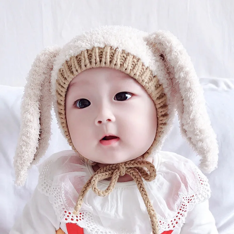 Winter Plush Baby Bunny Hat Thick Warm Infant Ear Protection Cap Headgear Cute Rabbit Kids Beanie 0-3Y Boy Girl Kids Bonnet