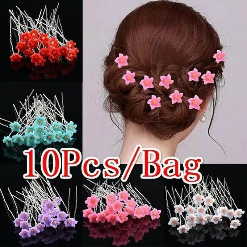 2026 패션 10pcs 선물 여성 소녀 U 모양의 헤어 클립 웨딩 신부 머리 장식 ..