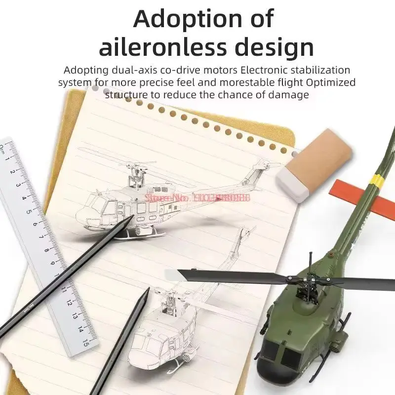 Yuxiang F07 Huey Uh1d Optical Flow Positioning Remote Control Helicopter Six Channel 3d Stunt Helicopter Simulation Model Toy 6