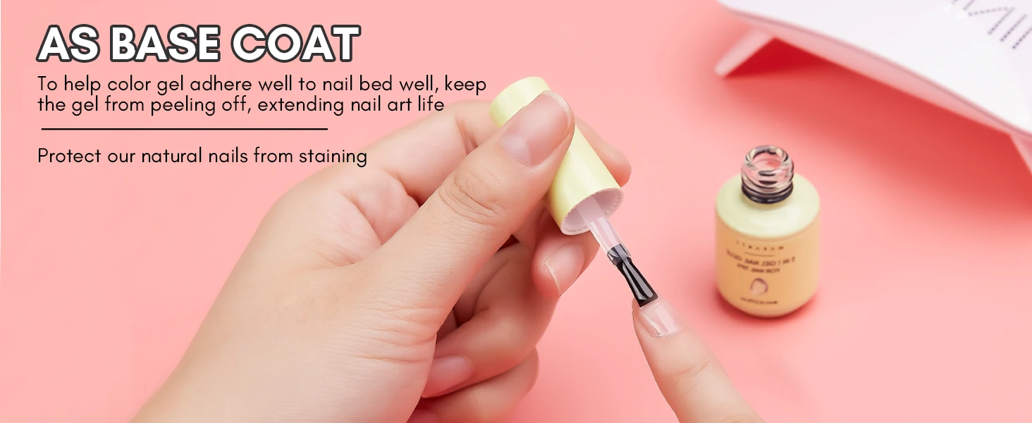 3-in-1 Nail Glue Gel and Top Coat for Long-Lasting Glossy Shine