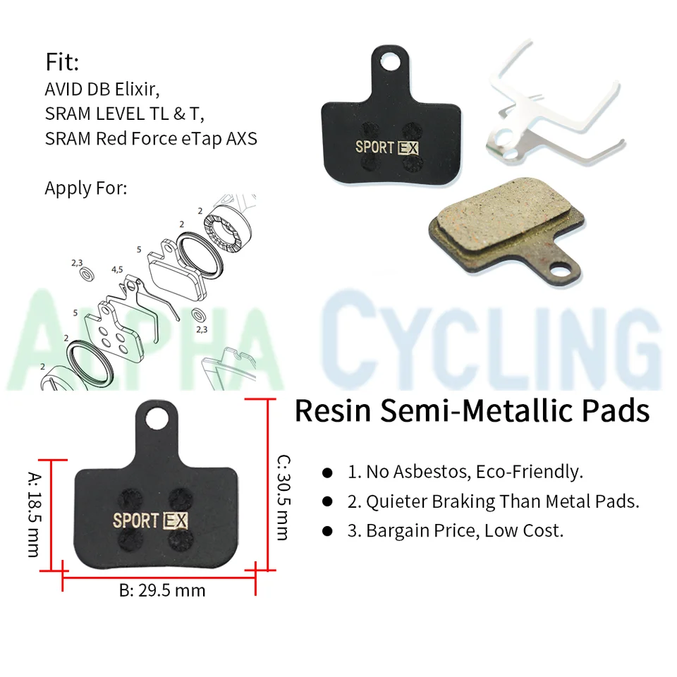 The Lord Of The Tools Lot De 2 Paires De Plaquettes De Frein à Disque De Rechange Compatibles Avec Sram Level T/Level TL/TLM B1 Compatible Avec AVID Elixir Plaquettes De Frein En