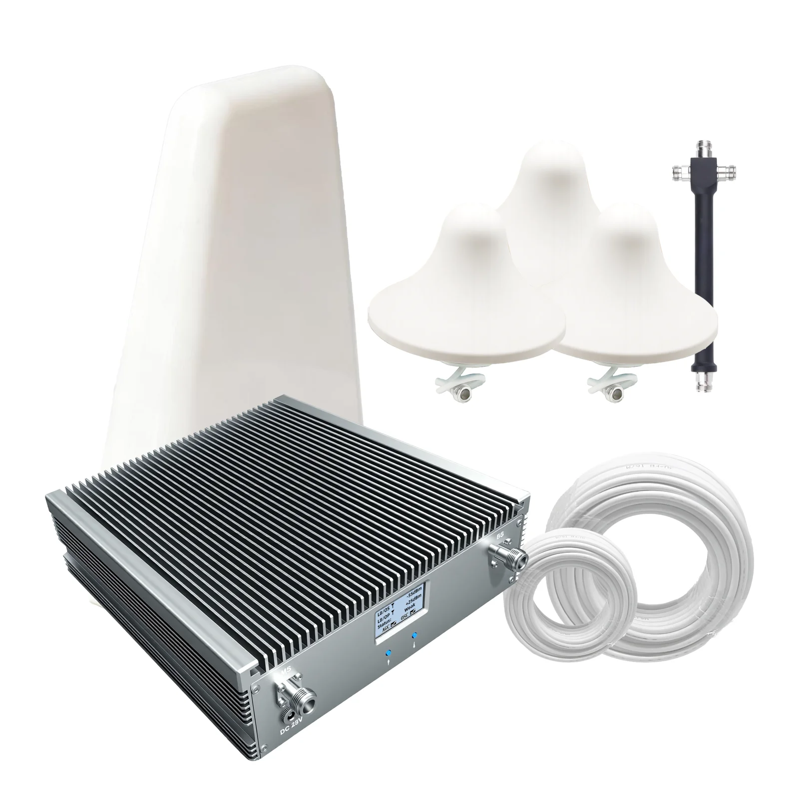 85dB 고감도 듀얼 밴드 리피터 700/1800MHz 27dBm 무선 증폭기 세트 30..