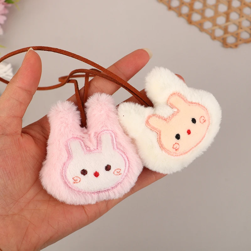 

Cute Plush Small Bear With Name Tag Fashion Name Keychain Cartoon Rabbit Pendant Keyring For Bag