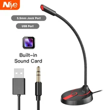 

Mini USB Microphone Studio Speech Speakers 3.5mm Jack Plug Wired Microphones for PC Computer Laptop Notebook Loud Speaker
