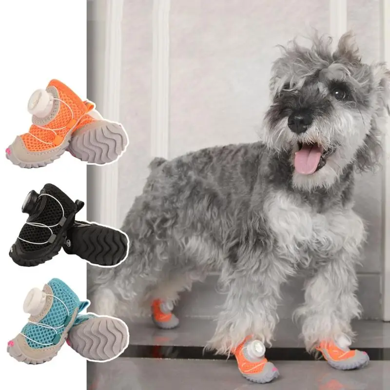 1Pair Nonslip Dog Boot Reflective Welpen Schuhe weiche Soles Hundepfotenschutz Y5GB