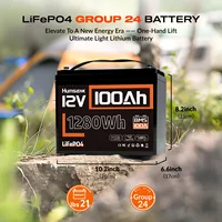 Batterie LiFePO4 Humsienk 12V 100Ah avec BMS 100A intégré, 8000 cycles, pour camping-car/moteur de pêche à la traîne/voiturette de golf/camping/garantie de 2 ans/UL 1973 6