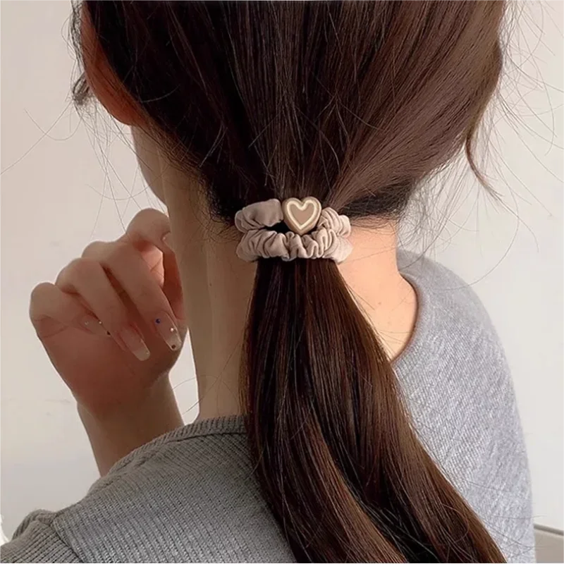 hair accessories 10PCS Headband Leather Band Female High Ponytail Holster Hair Accessories Simple High Elasticity Durable Rubber Band Hair Circle