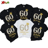 Diamond 60th Birthday Queen Shirt Family Matching Outfit Birthday Crew TShirt 60th Party Custom Name Shirt Family Birthday Squad 1