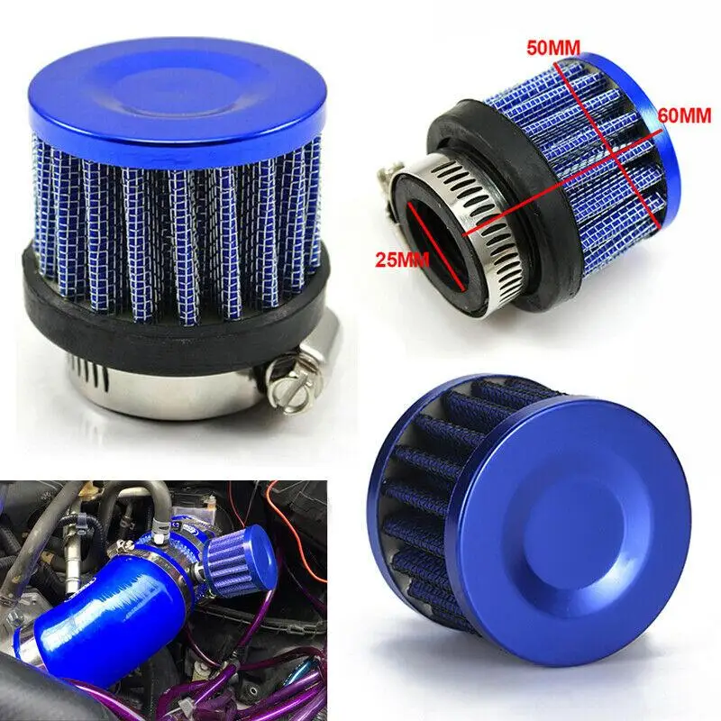 Universal Car Air Filter 25mm for Motorcycle Cold Air Intake High Flow Crankcase Vent Cover Mini Breather Filters car air intake system motorcycle air filter hose