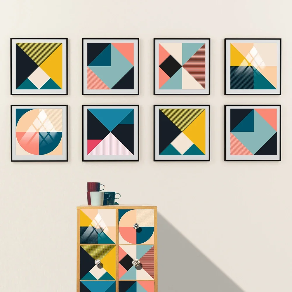 Wall Sticker Colorful Geometric Pattern Tiles Kitchen Backsplash Oil-proof Bathroom Home Decor Self-adhesive Art Wall Decals wall stickers self adhesive stickers self adhesive wallpaper vinyl wallpaper kitchen wall sticker adhesive wallpaper oil proof film decorative tile stickers