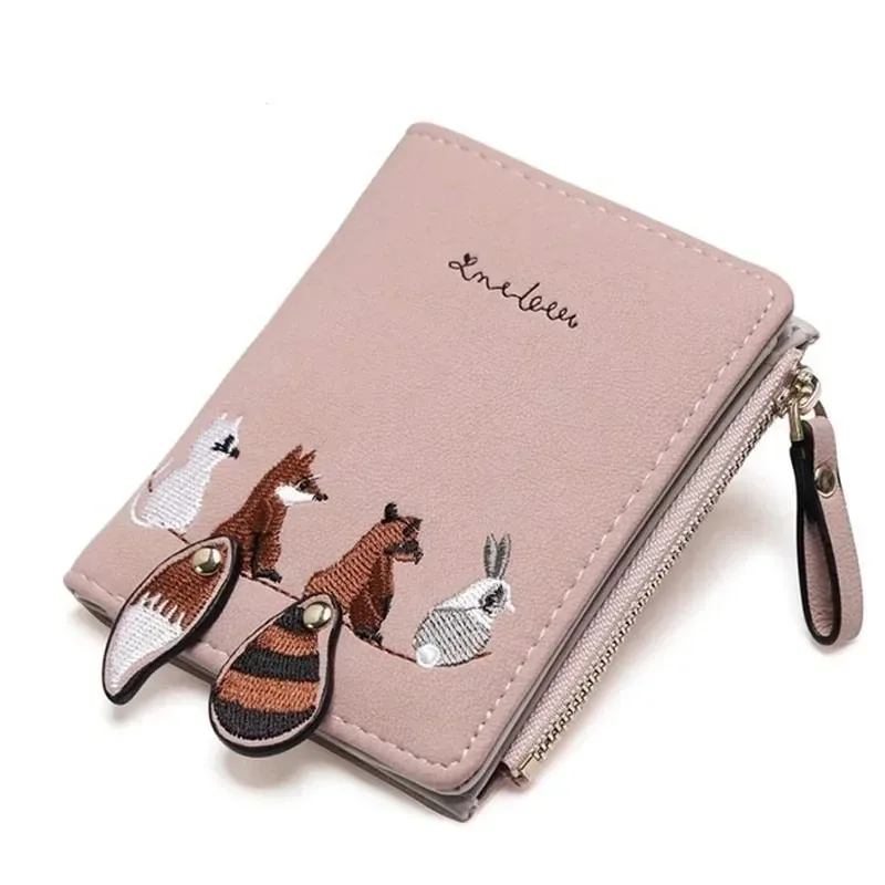 Womens Wallet Zipper Coin Purse Clutch Card Holder Cartoon Print Girls Pocket Animal