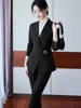 Office Ladies Pant Suit Women Black Blue Wine Female Business Work Wear Jacket Blazer and Trouser Formal 2 Piece Set 6