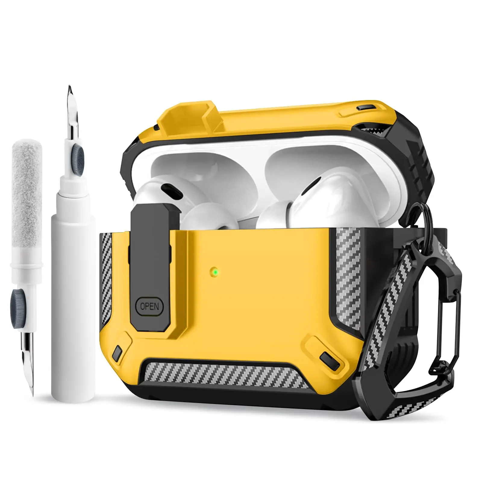 Secure Lock Protective AirPods Case with Cleaning Kit & Keychain