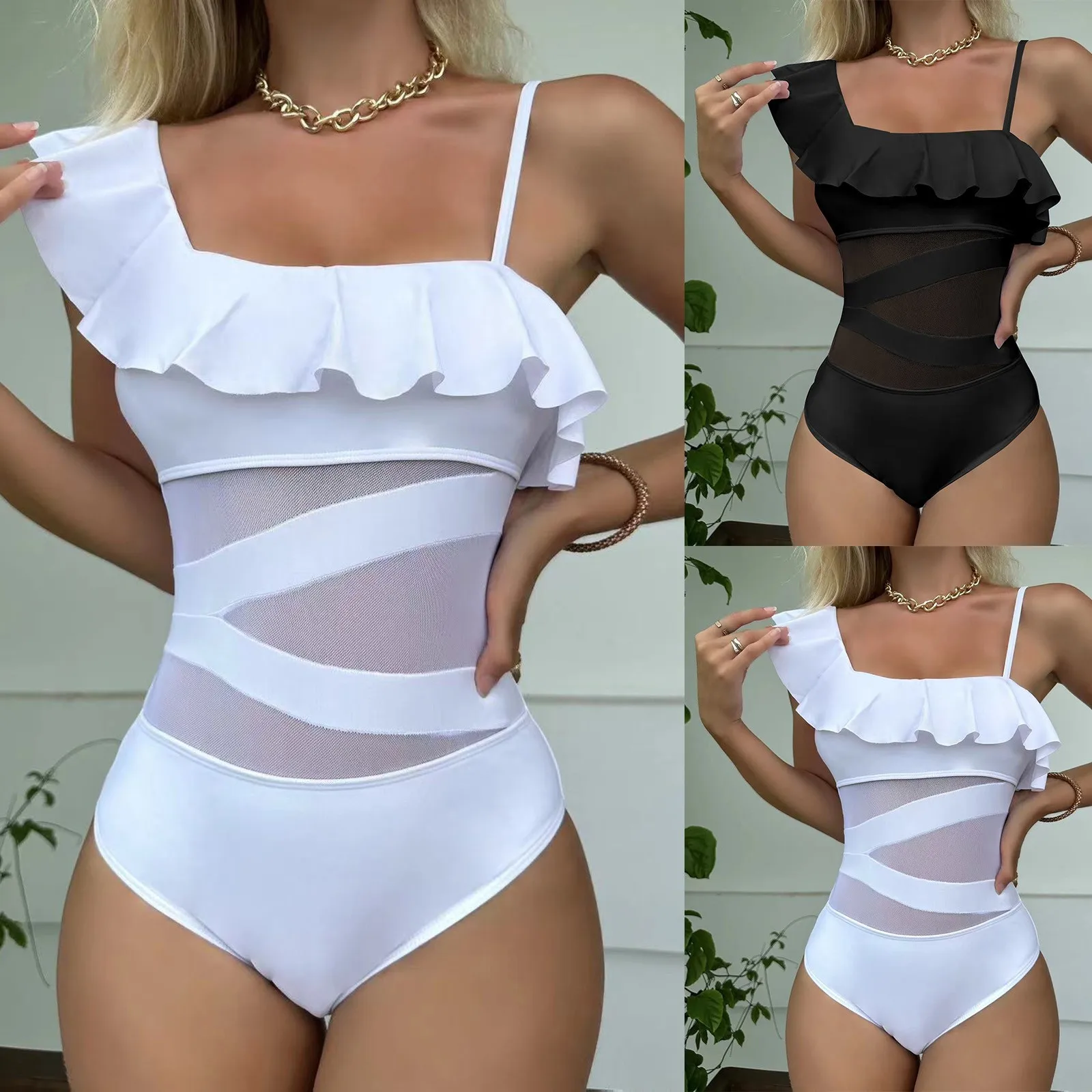 

Fashion Women Print Sexy Swimsuit Conservative Bikini Swimwear Solid One Piece Swimsuit Women Stroj kapielowy Damski бикини