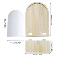 ชั้นวางต้นไม้ติดผนังอะคริลิคกระจกเงาพร้อมกรอบไม้ แผงใสโปร่งแสงรูปทรงประตู สำหรับตกแต่งห้องนั่งเล่นและห้องนอน 5