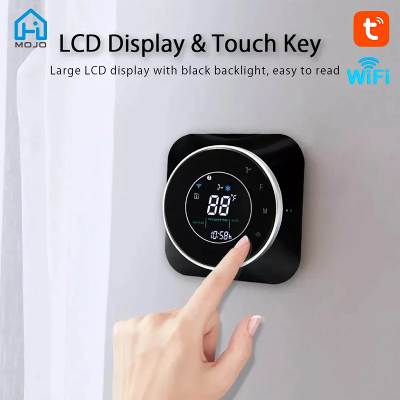 

Intelligent Wifi Thermostat Tuya Digital Wall-mounted 24V Wireless Air Conditioning Heat Pump and Google Home Control