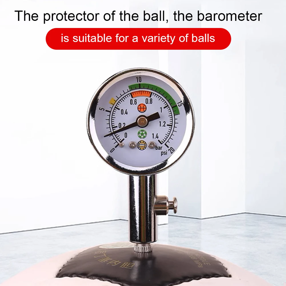 Ball Pressure Gauge Heavy Duty Air Pressure Gauge Barometer Tool Football Soccer Rugby Basketball Volleyball