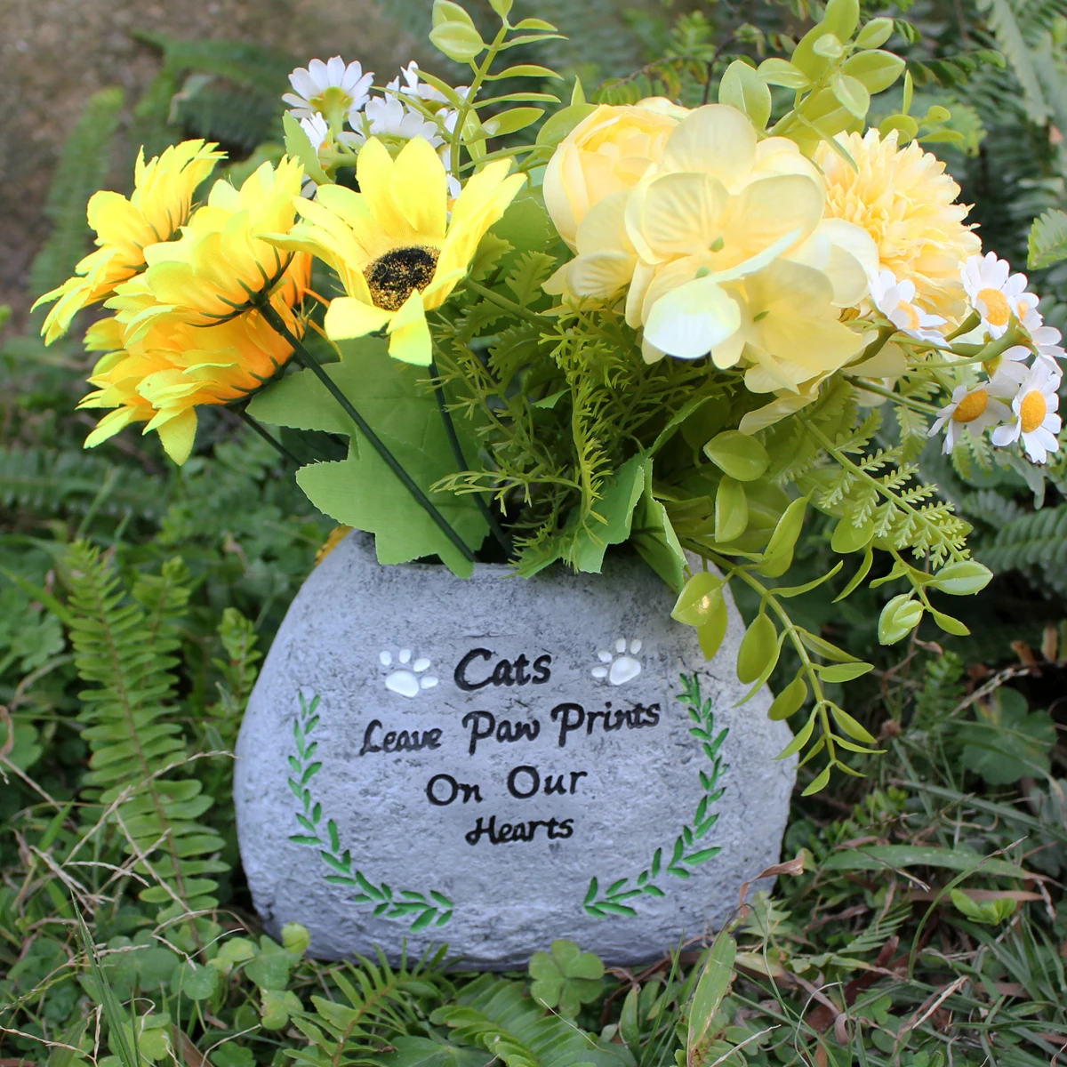 1 cat flowerpot monument, cat loss monument, ashes urn, suitable for lovers