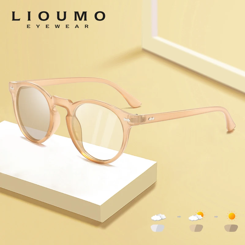 

LIOUMO Anti Blue Light Glasses Women Men Photochromic Eyewear Computer Game Blue Light Blocking Eyewear Chameleon Trendy Unisex