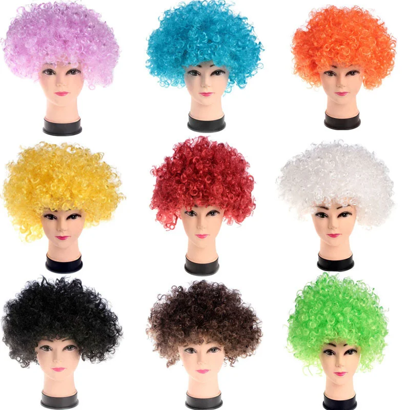 Funny Fluffy Wavy Curly Clown Wig Explosive Head Wig for Disco Birthday Party Christmas Halloween Dress Performance Decor Prop,synthetic wigs
