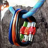 קרבינר לטיפוס סלעים 25kN עם סגירת D-Shape, מנעול בטיחותי עם מנעול ברג, שער אלומיניום עם קפיץ, ערכות טיפוס חיצוניות 4
