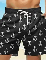 2024 New Men's Board Shorts Swim Trunks Waist Anchor Quick Dry Short Holiday Beach Hawaiian Casual Micro-elastic 1