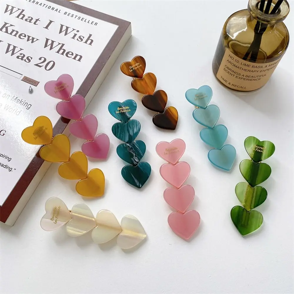 

Spring Hair Clips Small Barrettes Love Hair Side Clips Women Heart Hairpins Korean Duckbill Clips Acetate Hair Clips Letter