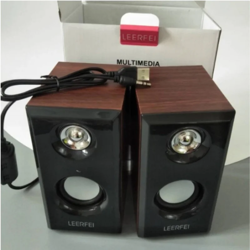 D092 나무 미니 스피커 베이스 캐논 USB 데스크탑 노트북 컴퓨터 액세서리 PC용 고품질 사운드 출력