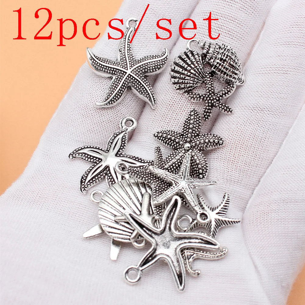 

Popular Starfish Charms Jewelry Making Supplies Cute Items 12pcs/set