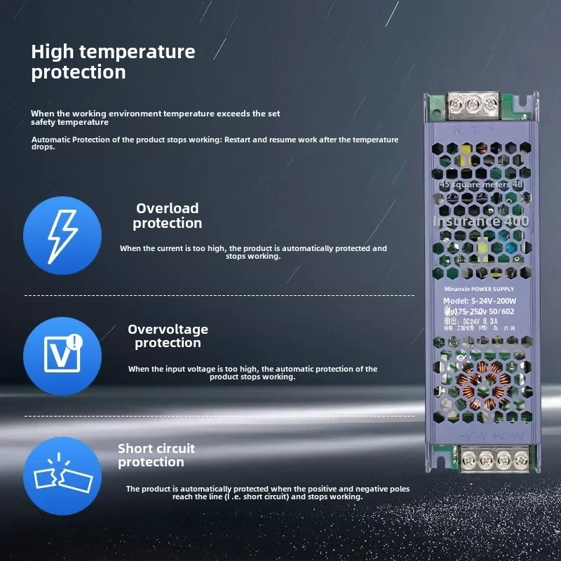 초박형 LED 스트립 조명 변압기, 선형 조명용 스위칭 전원 공급 장치 어댑터, 정전압, 220V 12V, 24V, 48V