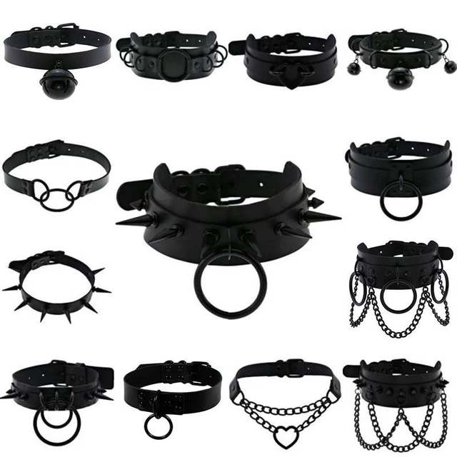 NICHANGHUA Choker Necklace Emo Gothic Choker Necklaces, PU Leather Punk  Collar Rivet Spike Studded O…See more NICHANGHUA Choker Necklace Emo Gothic