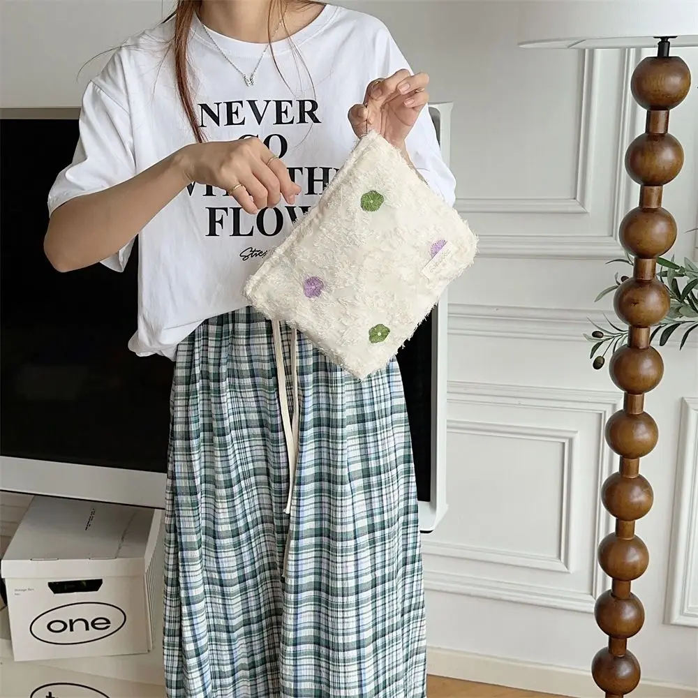 

Dopamine Tank Top Underarm Bag New Fashion Lace Flower Shoulder Bag Large Capacity Shopping Makeup Bag
