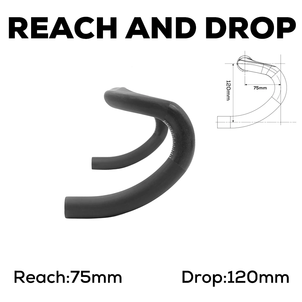 DEDA Zero100 Road Bicycle Carbon Handlebar Reduce Resistance Bent Bar Strengthen Bike Parts 380mm External Routing Black Matte