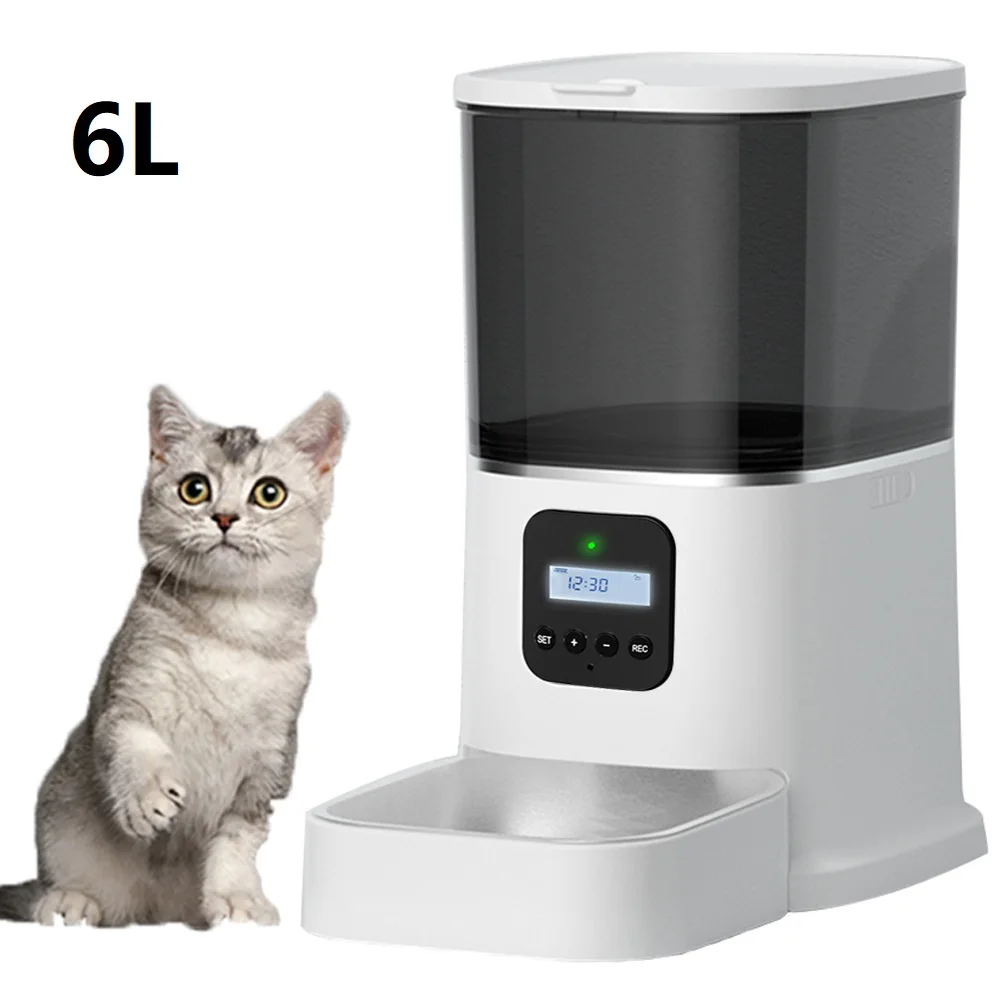 Iseebiz - Comedero automático para gatos, dispensador de comida para  mascotas de 3 litros, para perros de gatos medianos y grandes, 4 comidas,  grabadora de voz y temporizador, programable, control de porciones